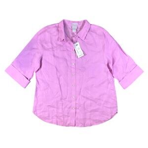 Chicos Iris Blossom No-iron Linen Top NWT - 2/L